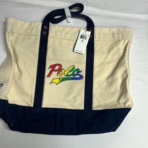 Pride tote by Polo Ralph Lauren’s exclusive Pride capsule collection. Multicolor